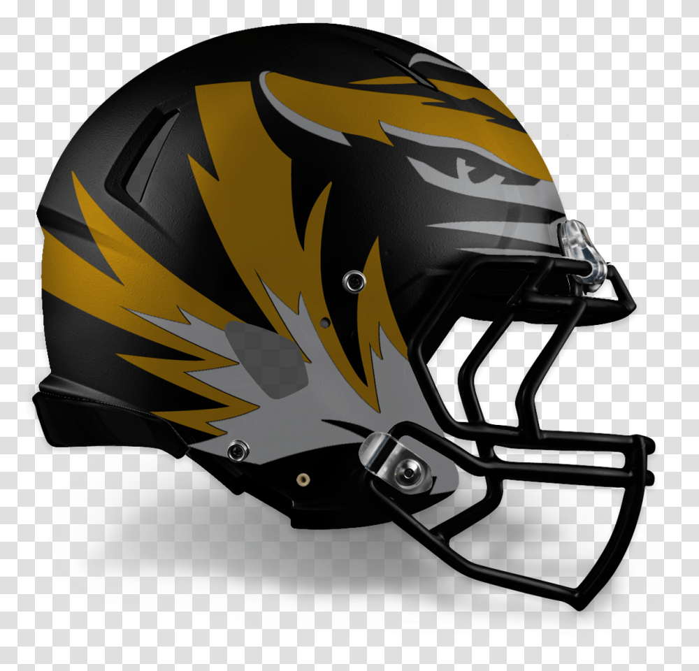 Large Tiger On Black Tiger Striped Football Helmet, Apparel, Crash Helmet, Team Sport Transparent Png