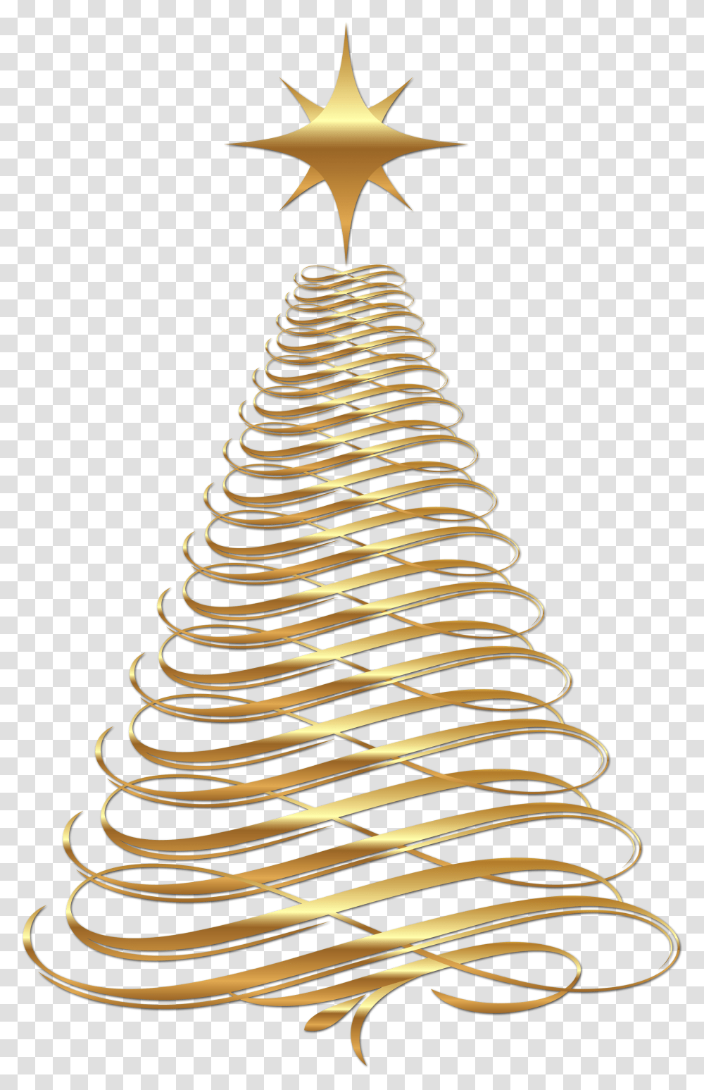 Large Tree Gold Christmas Tree Clip Art, Spiral, Coil, Wedding Cake, Dessert Transparent Png