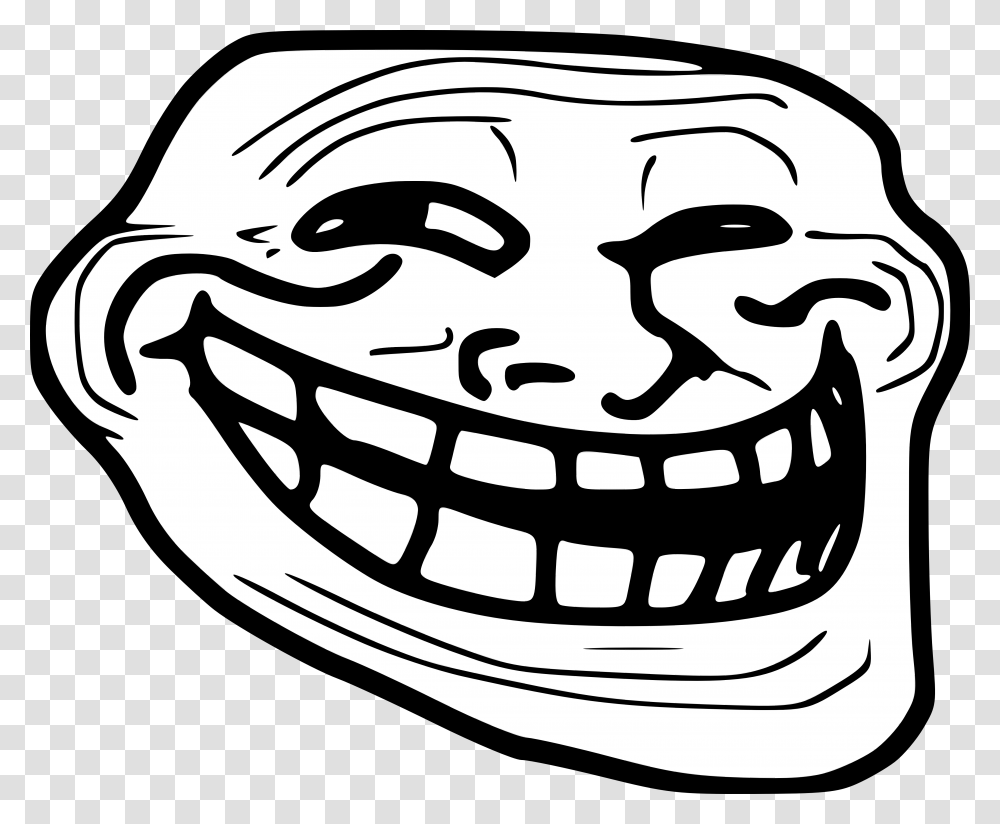 Large Troll Face Clipart Troll Face, Stencil, Pillow, Hat Transparent Png