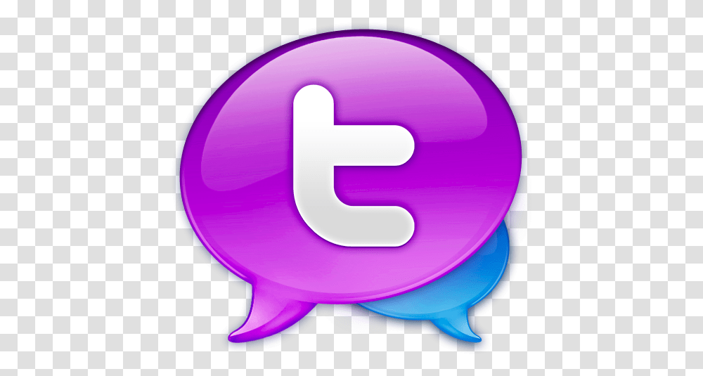 Large Twitter Logo Icon Balloons Iconset Graphicpeel Chat Icon, Purple, Text, Symbol, Trademark Transparent Png