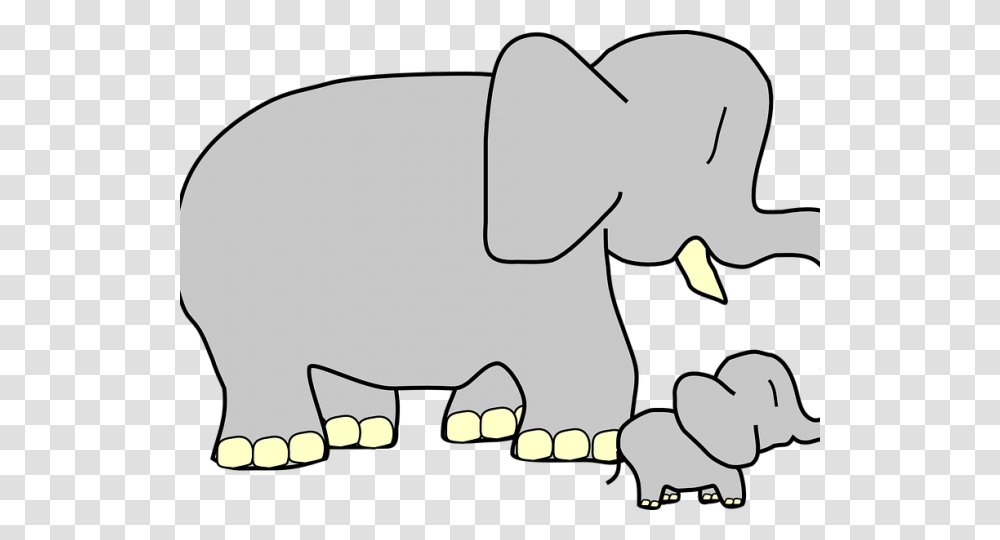 Larger Clipart Mother Baby Animal Big And Small Elephant Cartoon, Mammal, Wildlife, Cat, Pet Transparent Png