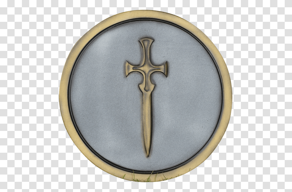 Larp Round Sword Shield Battle Ready Simple Fandom, Cross, Emblem, Clock Tower Transparent Png
