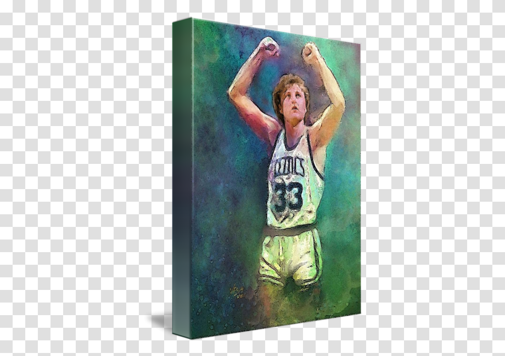 Larry Bird Boston Celtics Nba Art Basketball Uniform, Person, Clothing, Shorts, Skin Transparent Png