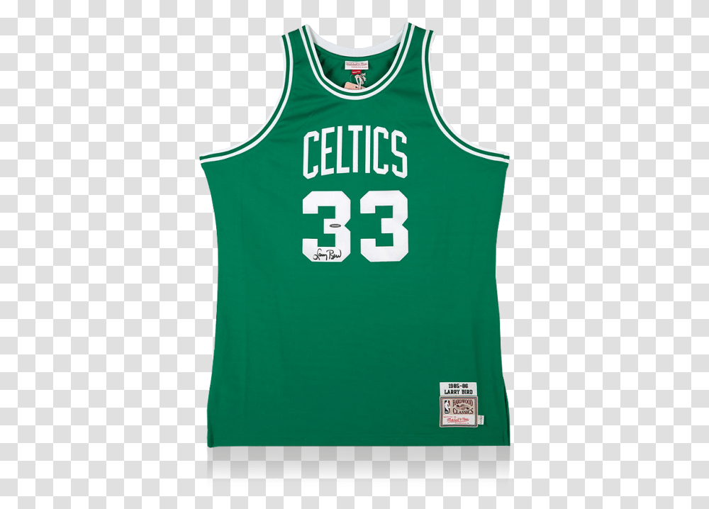 Larry Bird Front Signed Boston Celtics Sleeveless, Clothing, Apparel, Shirt, Jersey Transparent Png