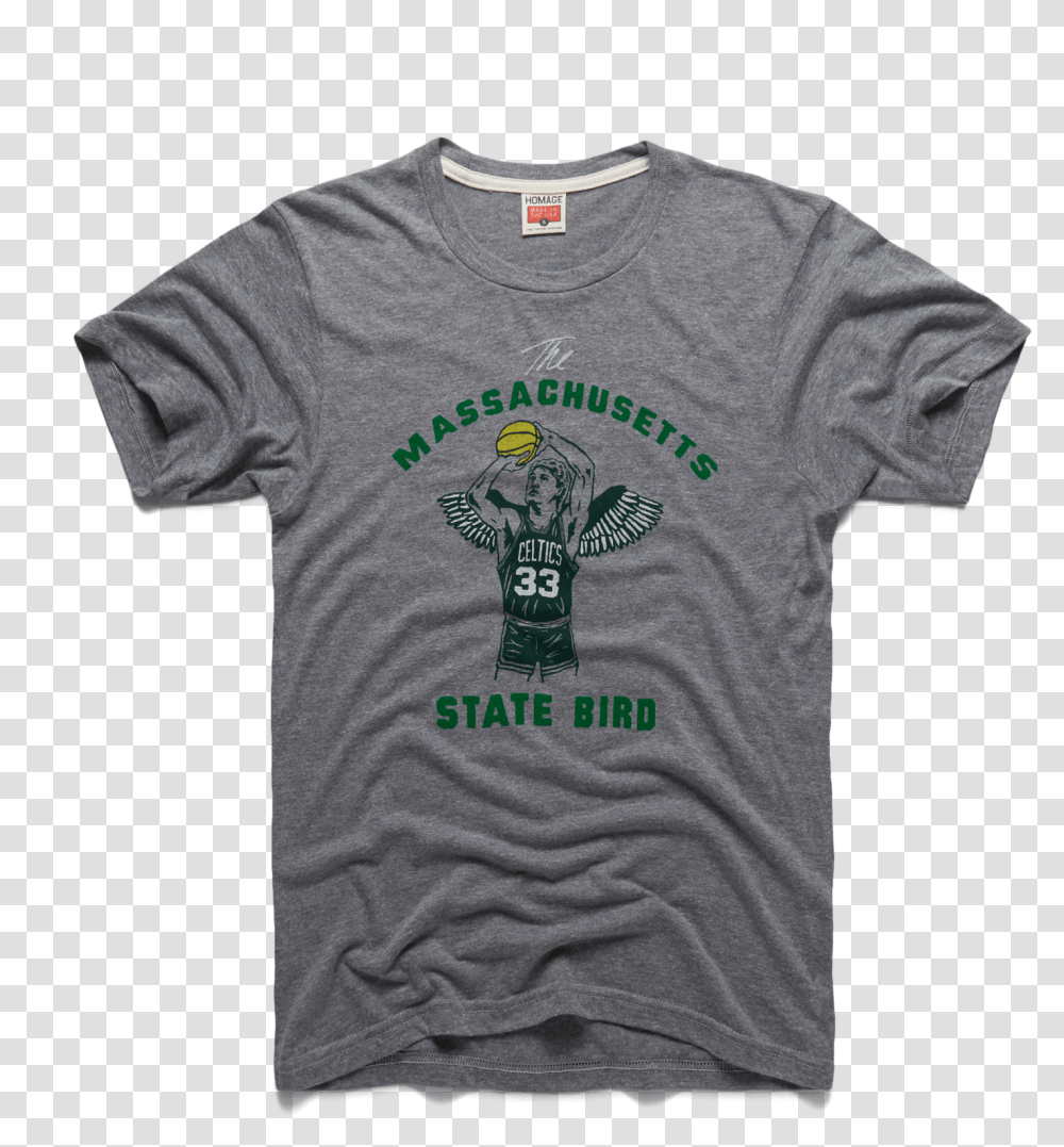 Larry Bird Massachusetts State T Short Sleeve, Clothing, Apparel, T-Shirt Transparent Png