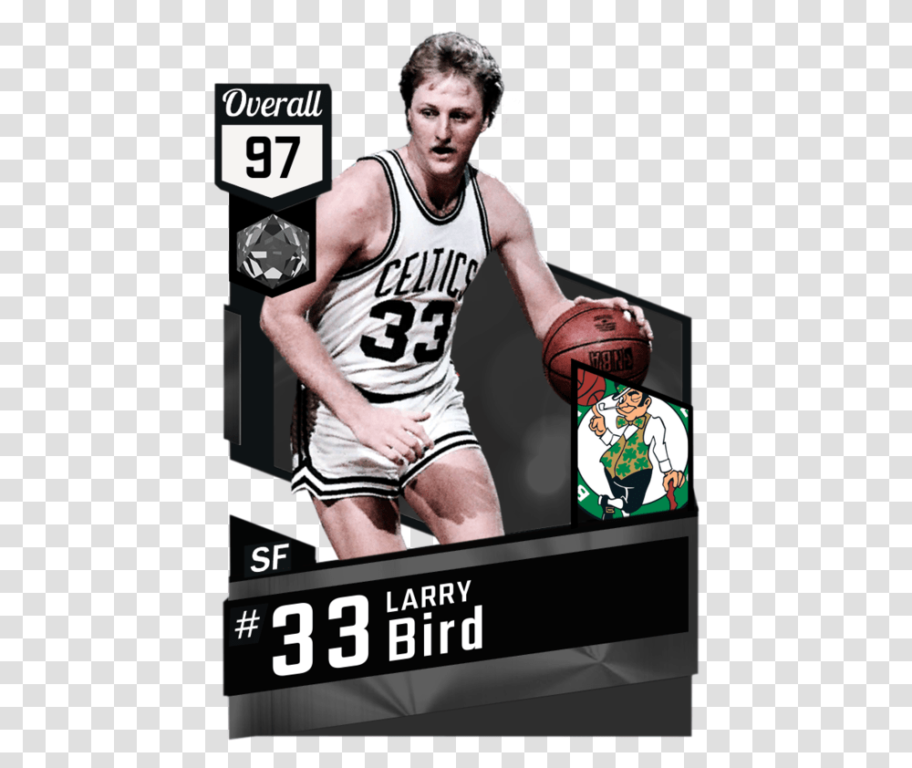 Larry Bird Nba 2k18 Shaquille Oneal Cards, Person, Human, People, Poster Transparent Png