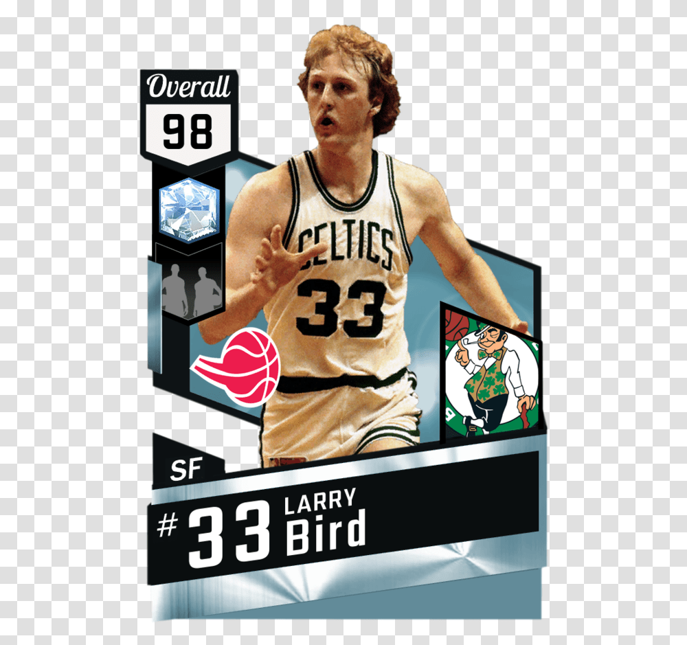 Larry Bird Vector Nba Card Kevin Durant, Person, Advertisement, Poster, People Transparent Png
