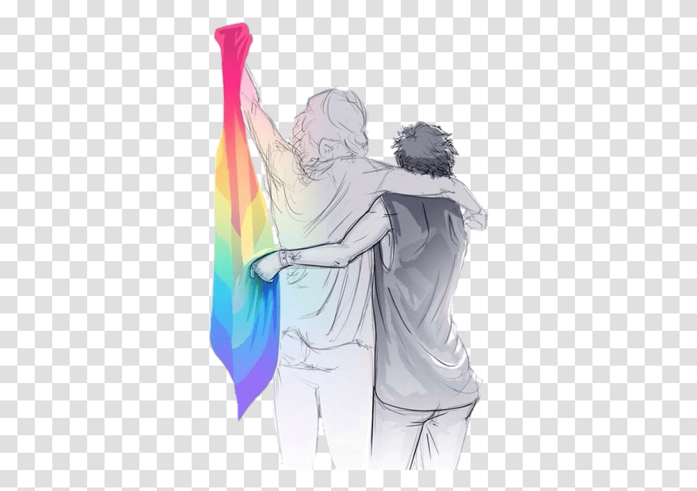 Larry Larry Stylinson And Harry Styles Image Larry Stylinson Pride Flag, Person, Drawing, Sketch Transparent Png