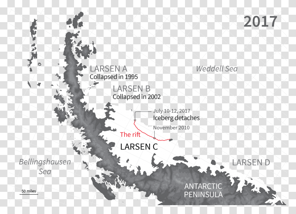 Larsen C Ice Shelf Break, Map, Diagram, Plot, Atlas Transparent Png
