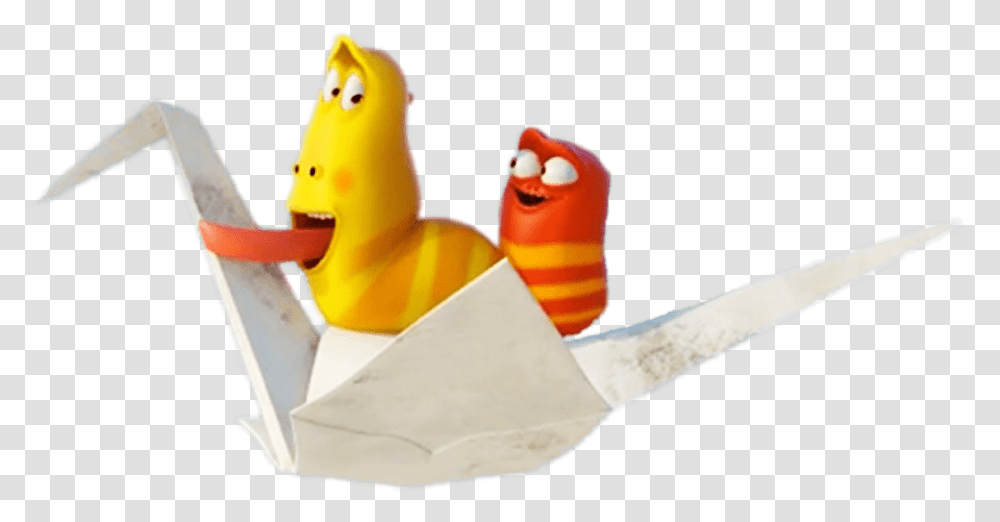 Larva Red And Yellow On Paper Plane Origami, Peeps, Food Transparent Png