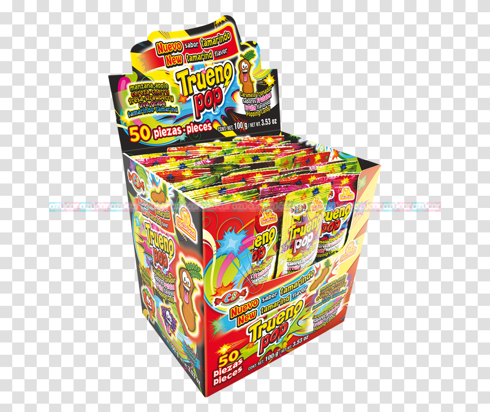 Las Delicias Trueno Pop 1850 Box, Food, Sweets, Confectionery, Candy Transparent Png