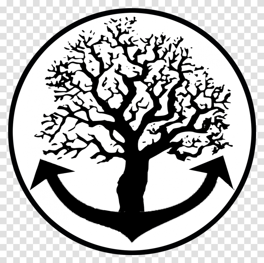 Las Olas Marine Services Trees In Black And White, Stencil, Emblem Transparent Png