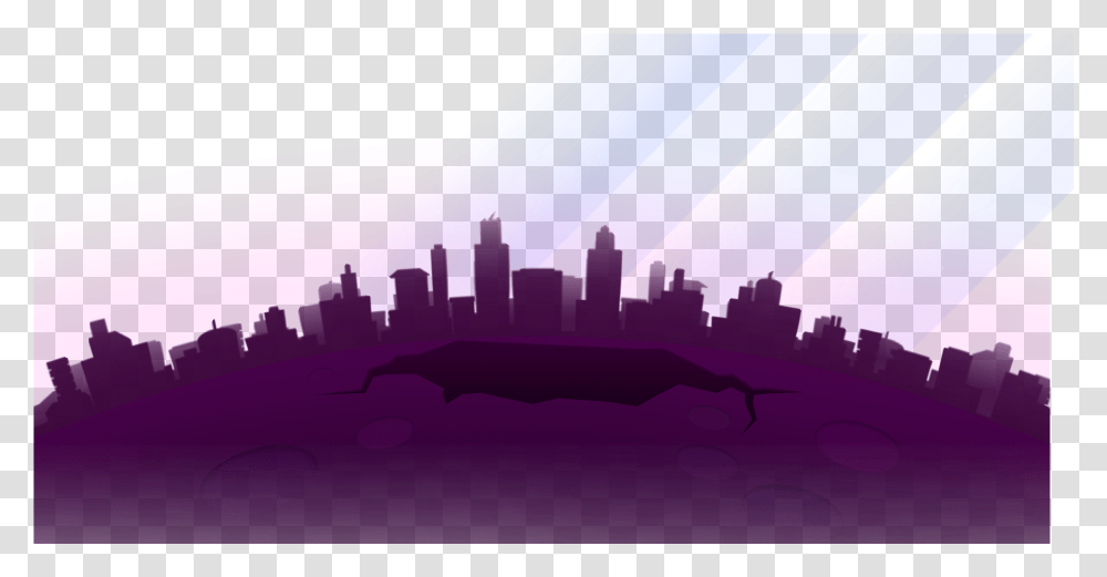 Las Vegas Skyline Silhouette Cartoon City Silhouette, Dj, Purple, Lighting Transparent Png