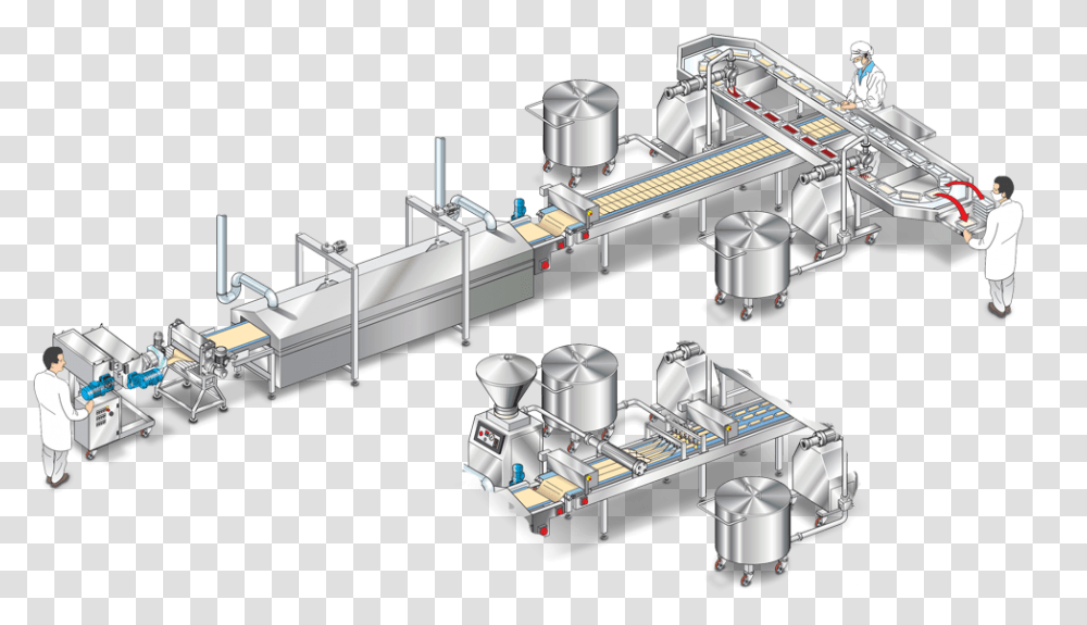 Lasagna Production Line, Person, Factory, Building, Machine Transparent Png