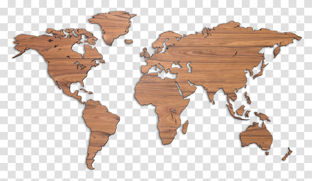 Laser Cut Wood World Map, Diagram, Bird, Animal, Atlas Transparent Png