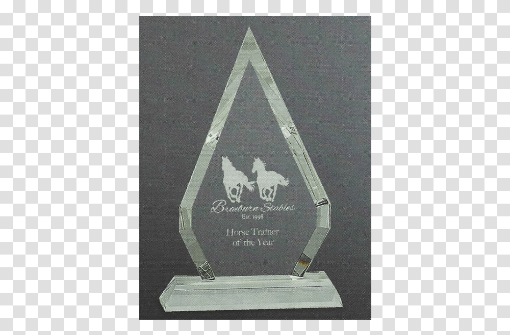 Laser Engraved Glass Pyramid Trophy Trophy, Triangle, Arrowhead Transparent Png