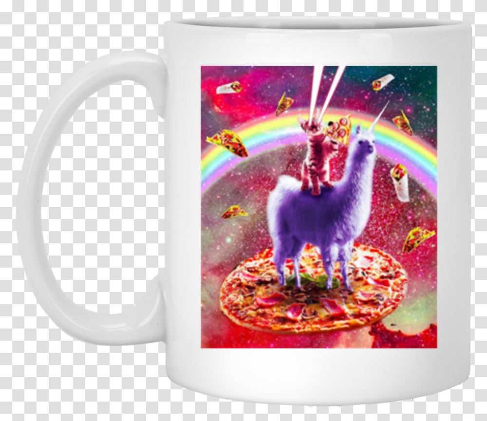 Laser Eyes Outer Space Cat Riding, Coffee Cup, Pet, Animal, Chicken Transparent Png