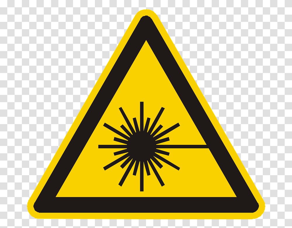 Laser Light Optical Free Vector Graphic On Pixabay Warning Sign Bright Light, Symbol, Road Sign, Triangle, Dynamite Transparent Png