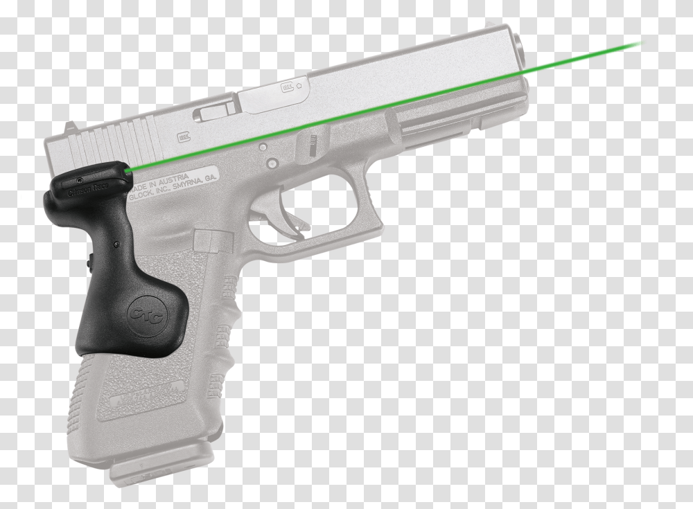 Lasergrips Green Laser Fits Glock Firearm, Gun, Weapon, Weaponry, Handgun Transparent Png