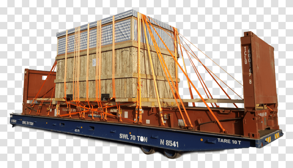Lashing Cargo On Flat Rack, Boat, Vehicle, Transportation, Shipping Container Transparent Png