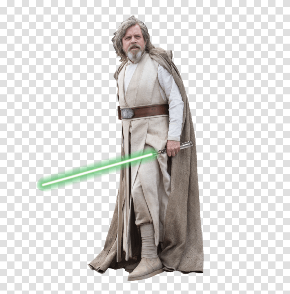 Last Jedi Star Wars 8 Luke Skywalker Star Wars Luke Skywalker Costume, Clothing, Apparel, Person, Overcoat Transparent Png