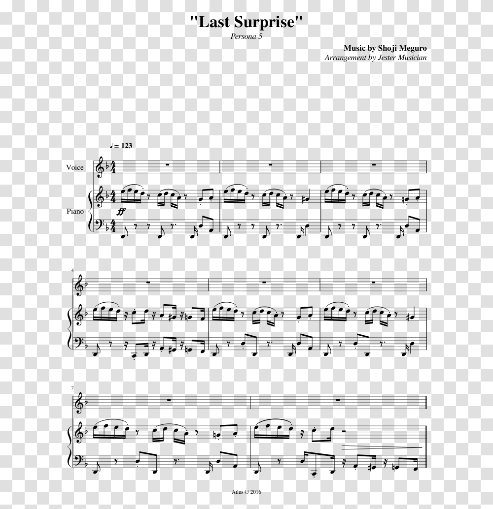 Last Surprise Piano Sheet Music, Gray, World Of Warcraft Transparent Png