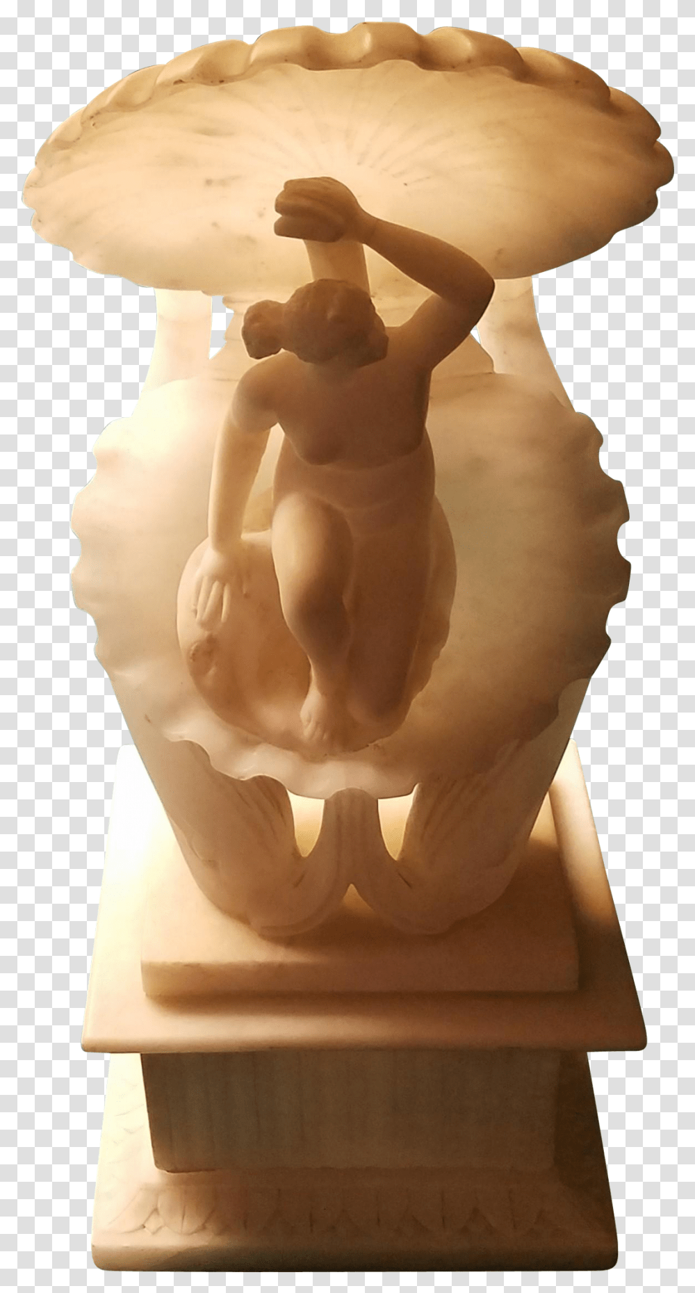 Late 19th Century Alabaster Clam Shell Carving Containing Carving, Figurine, Sculpture, Wedding Cake Transparent Png