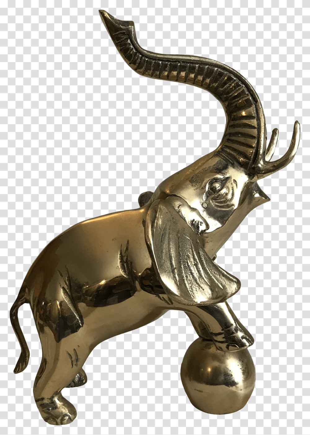 Late 20th Century Vintage Brass Circus Elephant Animal Figure, Bronze, Dinosaur, Reptile, Figurine Transparent Png
