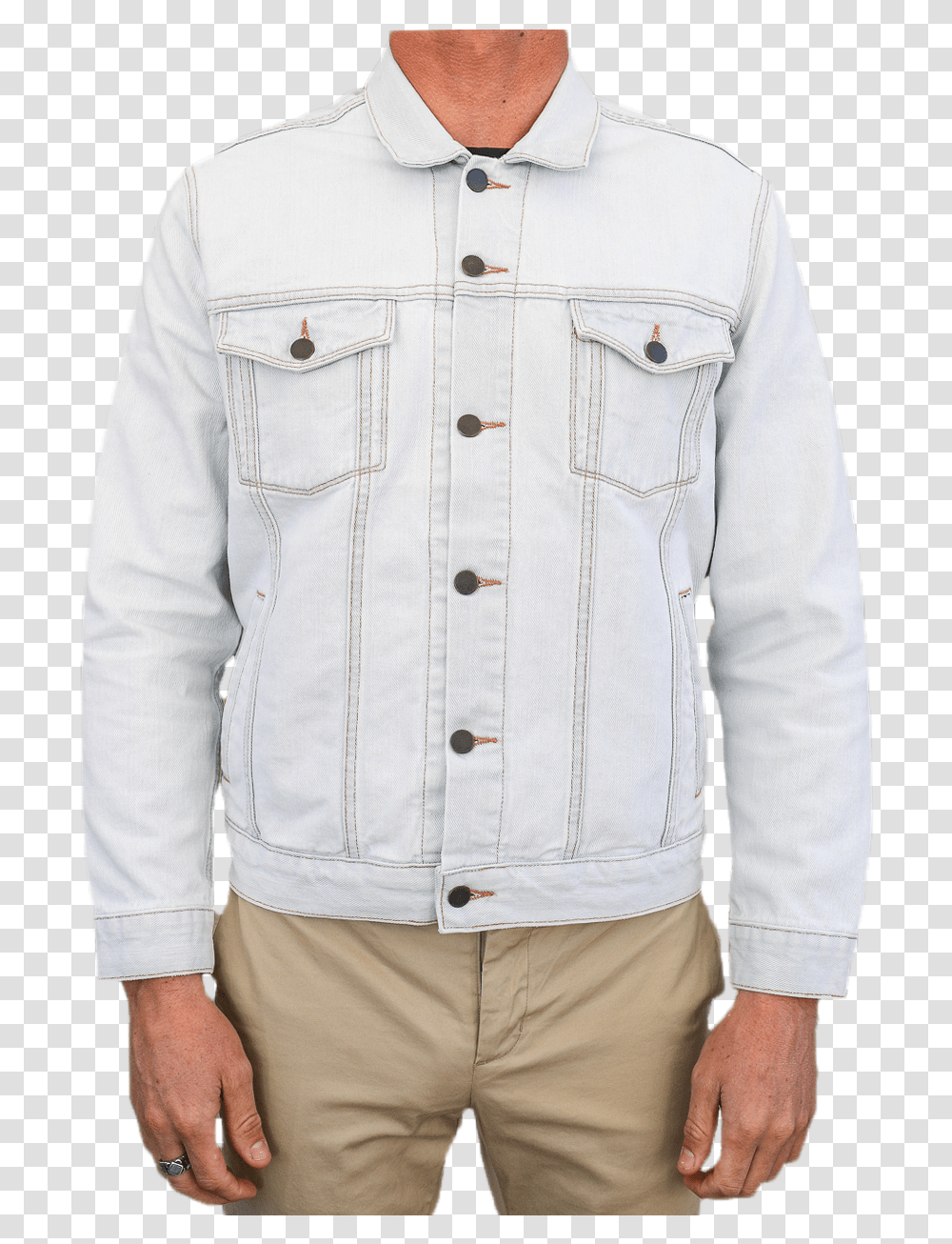 Lateral Denim Jacket Bleach Pocket, Clothing, Apparel, Coat, Sleeve Transparent Png