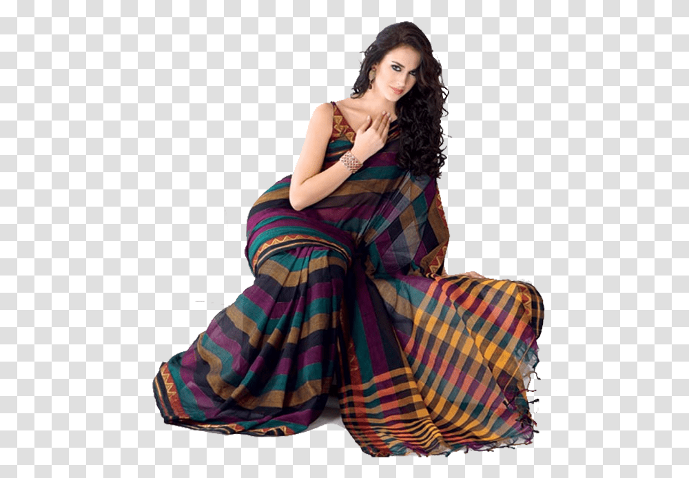 Latest Cotton Sarees With Price, Dress, Female, Person Transparent Png