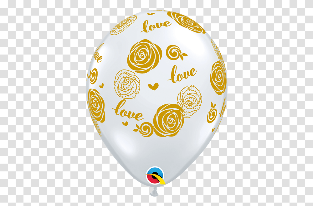 Latex Balloons Diamond Clear Gold Love Roses Bargain Qualatex Transparent Png