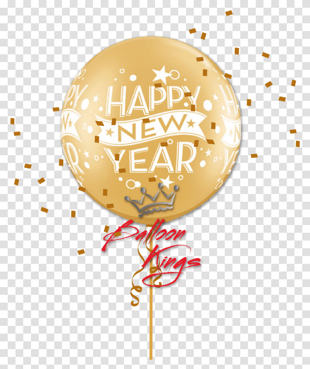 Latex Gold New Year Confetti Calligraphy, Balloon, Paper Transparent Png