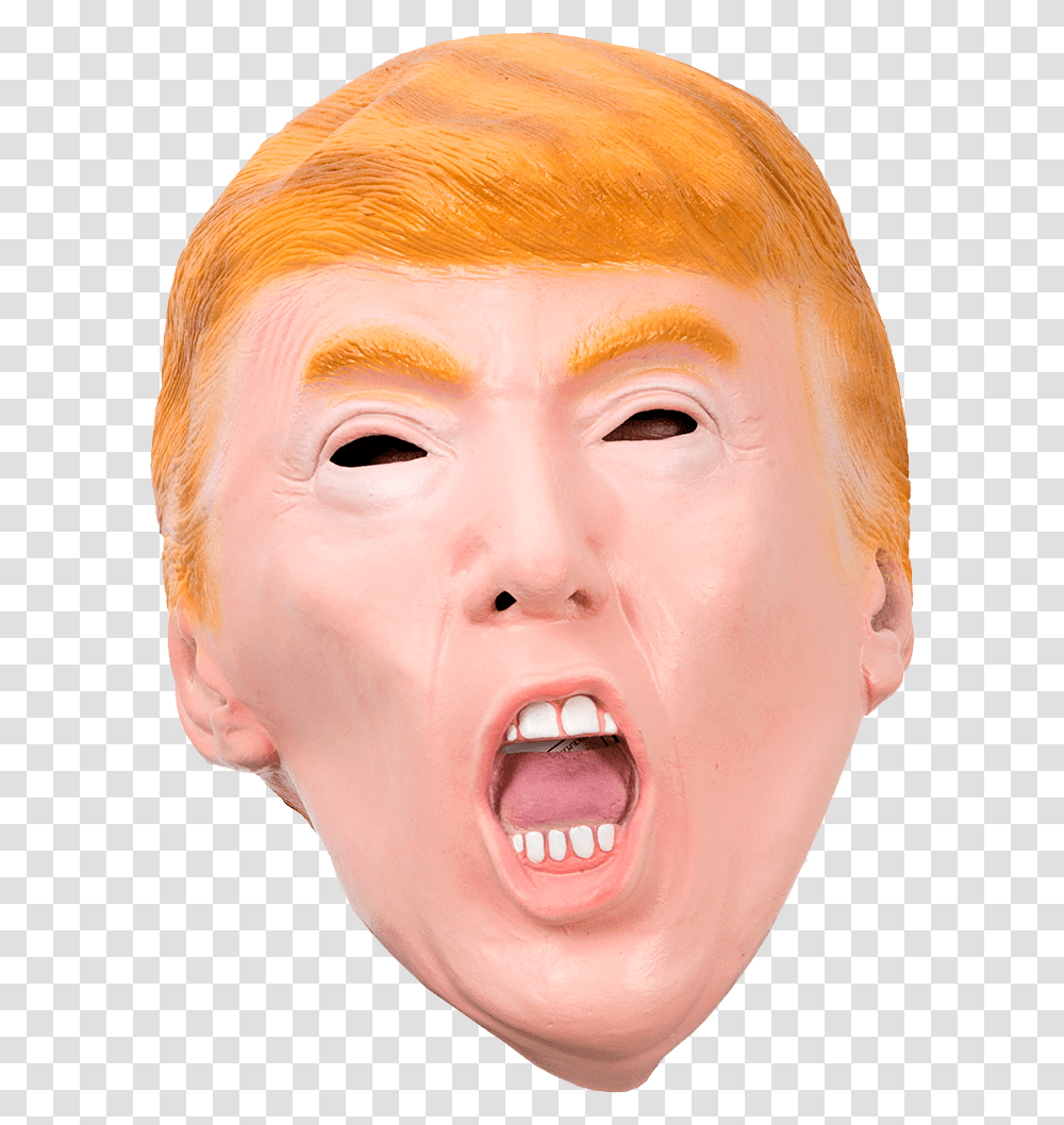 Latex Mask Donald Trump Mask, Head, Jaw, Teeth, Mouth Transparent Png