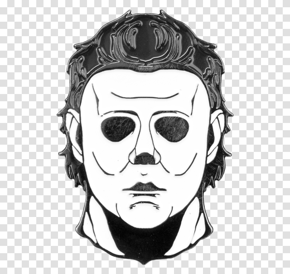 Latex Mask Enamel Pin Michael Myers Mask Sketch, Person, Face, Sunglasses, Accessories Transparent Png