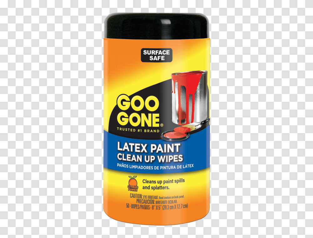 Latex Paint Clean Up Wipes Goo Gone, Label, Paint Container, Bottle Transparent Png