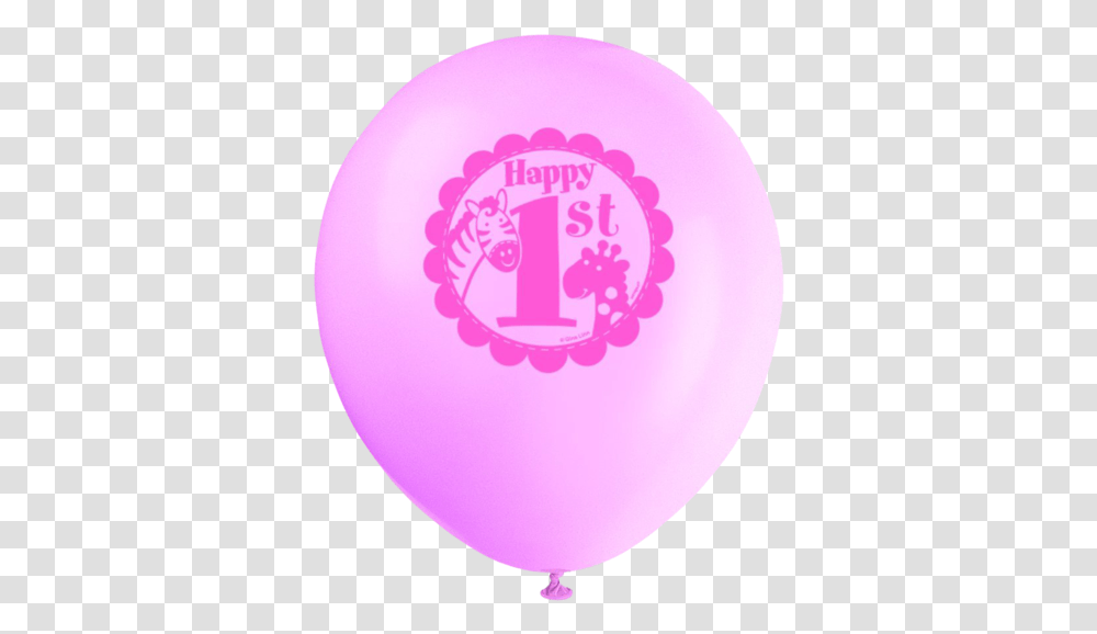 Latex Pink Safari First Birthday Balloons First Birthday Balloon, Logo, Trademark, Skin Transparent Png