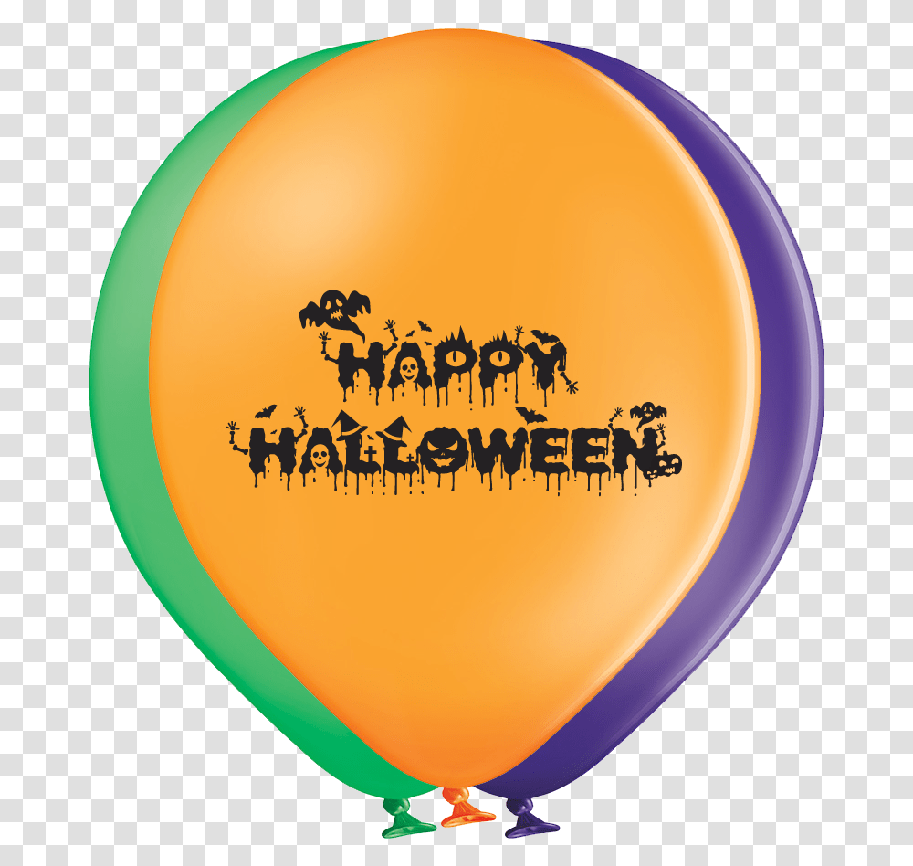 Latex Preprinted Happy Halloween Balloons 10 Balloon Transparent Png