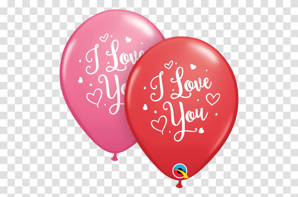 Latex Red And Rose I Love You Hearts Script 50 Count Balloon Transparent Png