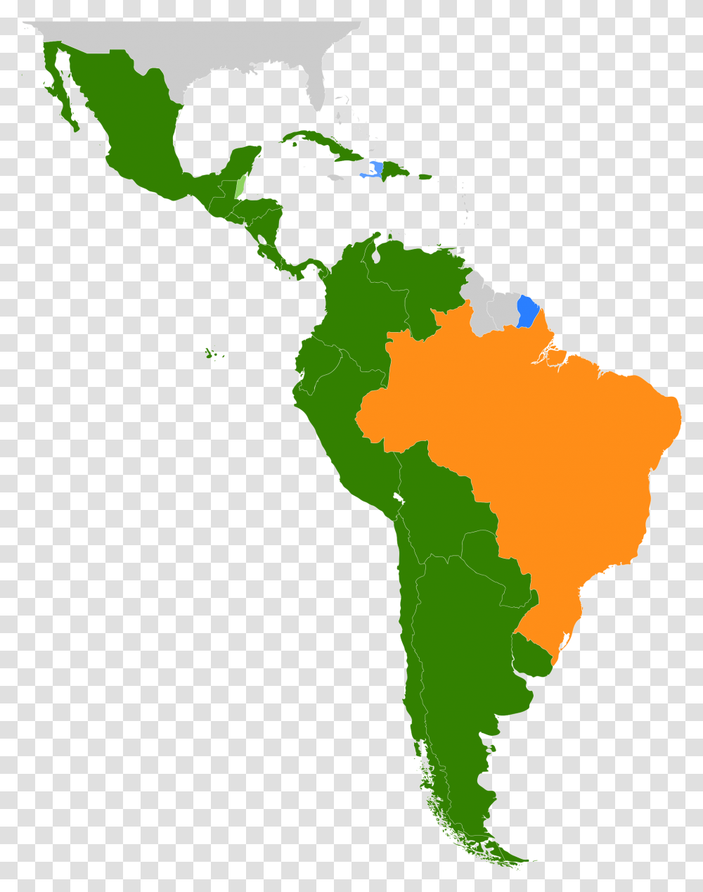 Latin America Latin America And Central America, Map, Diagram, Plot, Atlas Transparent Png