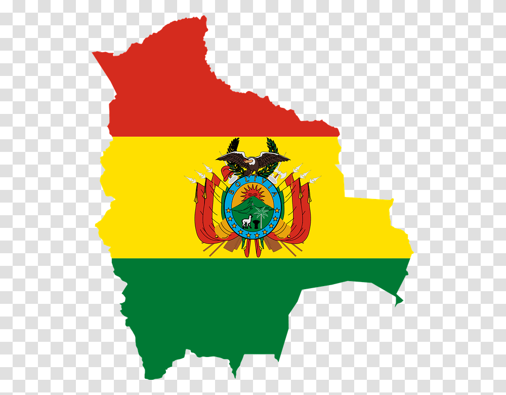 Latin Bolivia Map With Flag, Poster Transparent Png