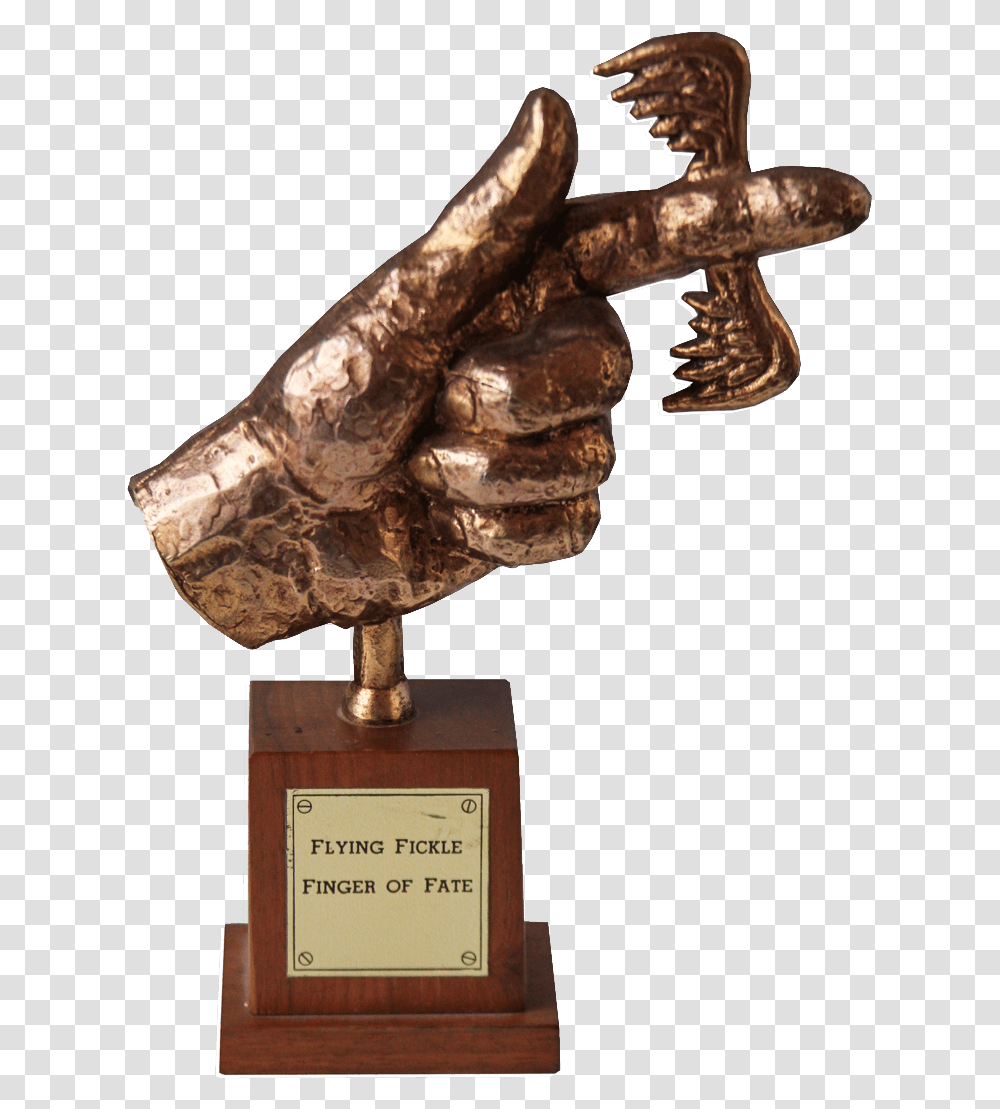 Laugh In Fickle Finger Of Fate Award, Cross, Trophy, Bronze Transparent Png