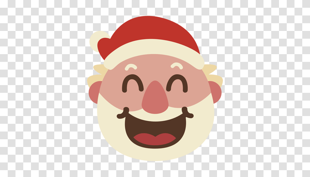 Laugh Santa Claus Face Emoticon, Label, Food, Bowl Transparent Png