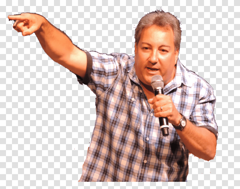 Laughing Barry Face Singing, Microphone, Shirt, Person Transparent Png