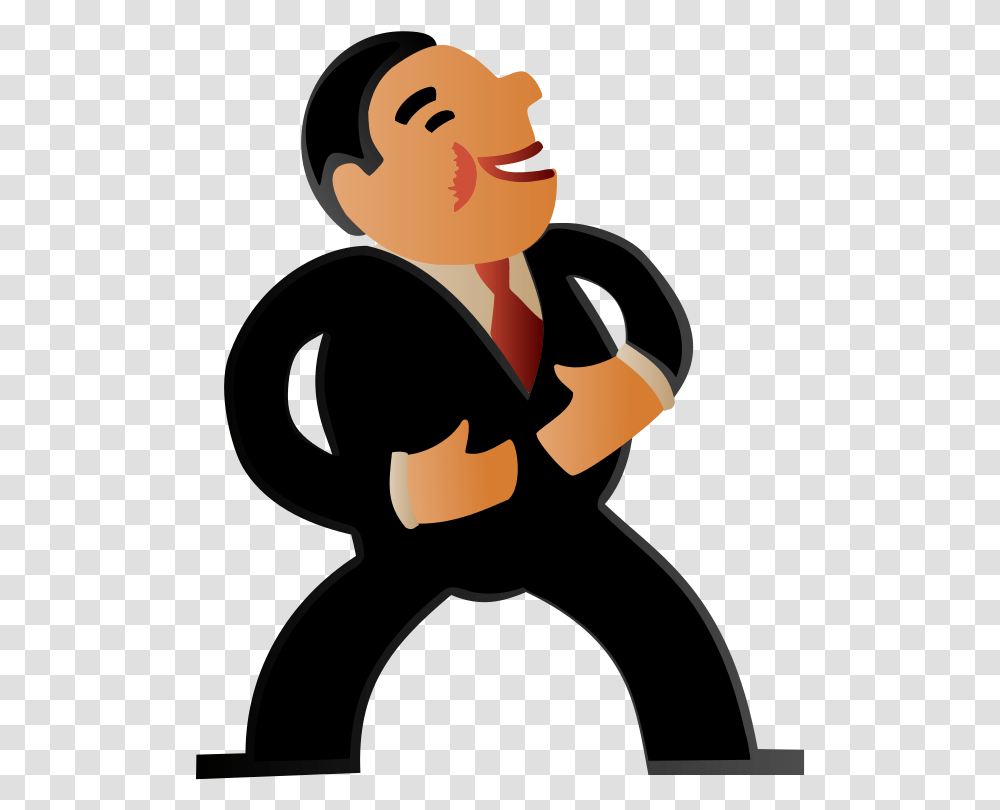 Laughing Business Man Gradient Remix Cartoon Person Laughing, Robe, Fashion, Hand Transparent Png