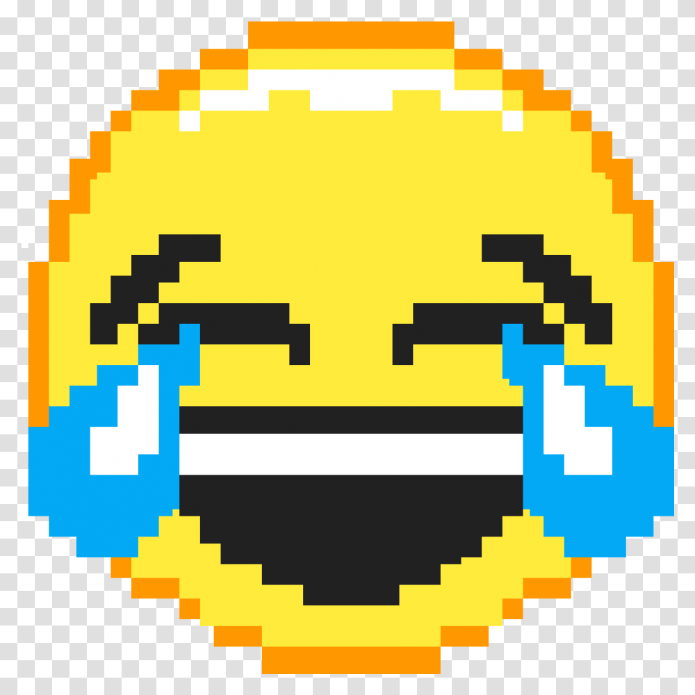 Laughing Crying Emoji Pixel Art, Label, Pac Man, First Aid Transparent Png
