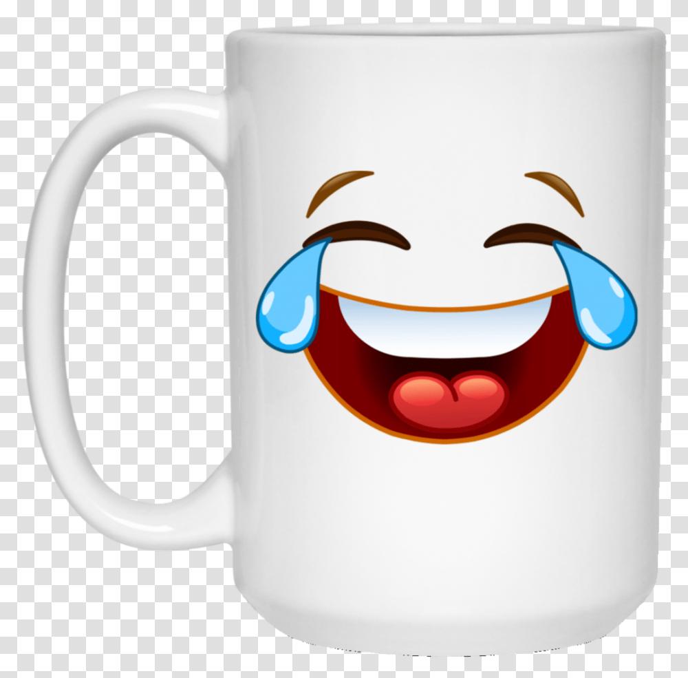 Laughing Crying Tears Of Joy Emoji 15 Oz White Mug Skeleton Hand With Rose, Coffee Cup, Soil, Jug, Stein Transparent Png