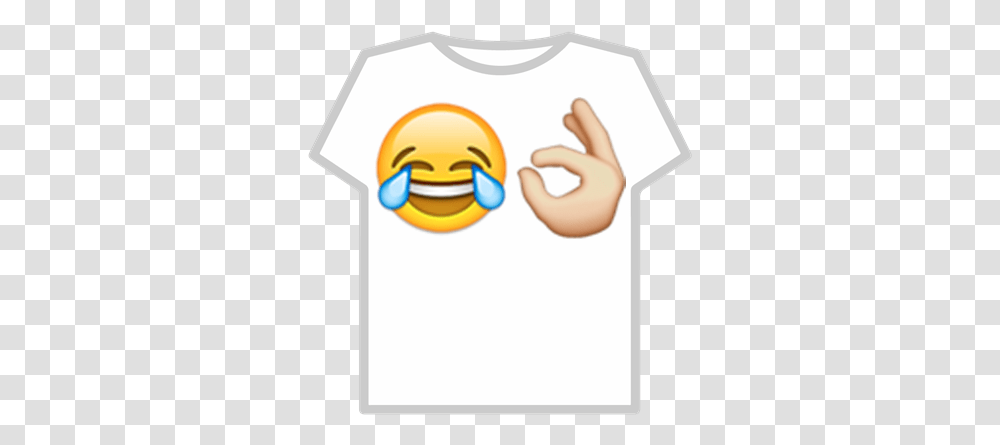 Laughing Cryingokemoji Roblox Lach Emoji, Hand, T-Shirt, Long Sleeve, Rattle Transparent Png