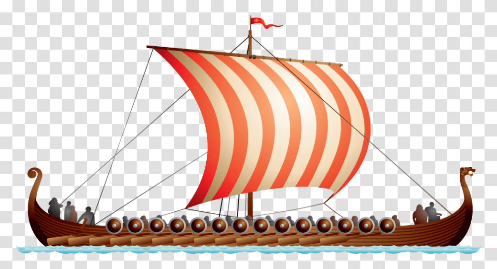 Launching The Viking Code School Viking Ship Illustration, Transportation, Vehicle, Aircraft, Hot Air Balloon Transparent Png