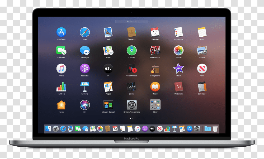 Launchpad Showing App Icons In A Grid Pattern Across Mac Os Catalina, Computer, Electronics, Tablet Computer, Pc Transparent Png