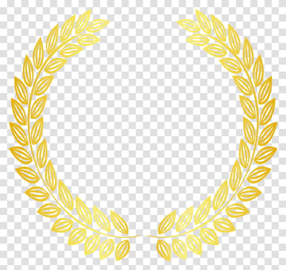 Lauriers 3 Image Couronne Laurier Or, Gold, Oval, Wreath, Text Transparent Png